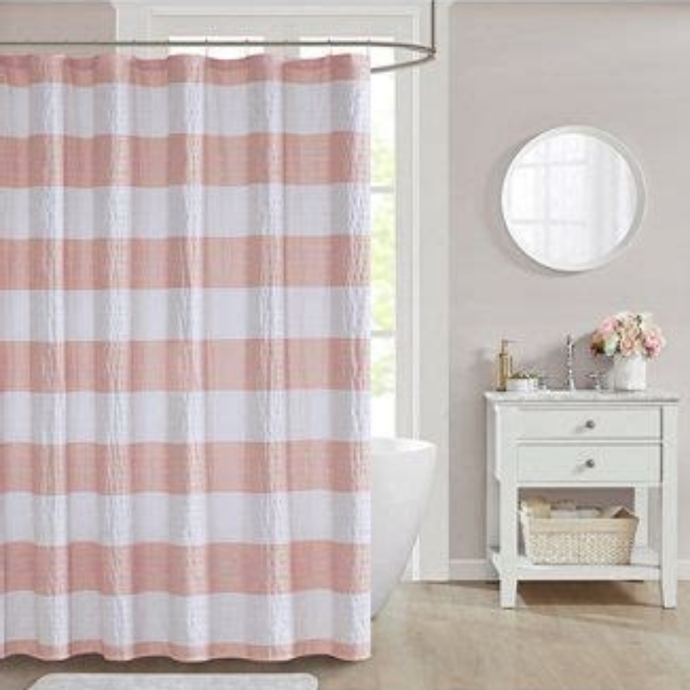 DÉCOR STUDIO Orlando 72" x 72" Seersucker Shower Curtain
